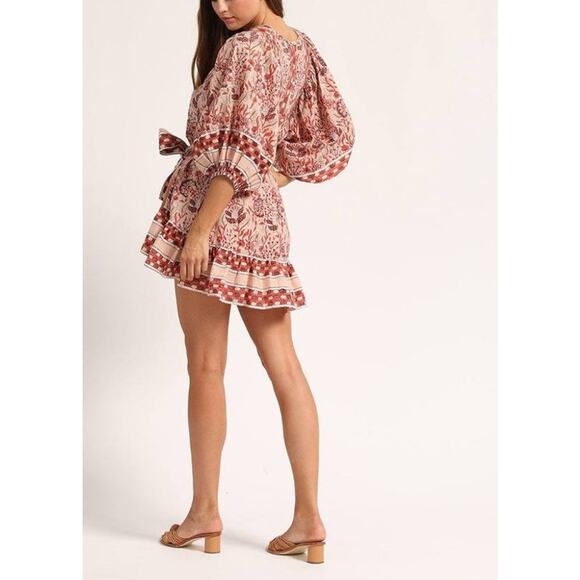 Cleobella Mini Dress Brown Floral - Picture 9 of 9